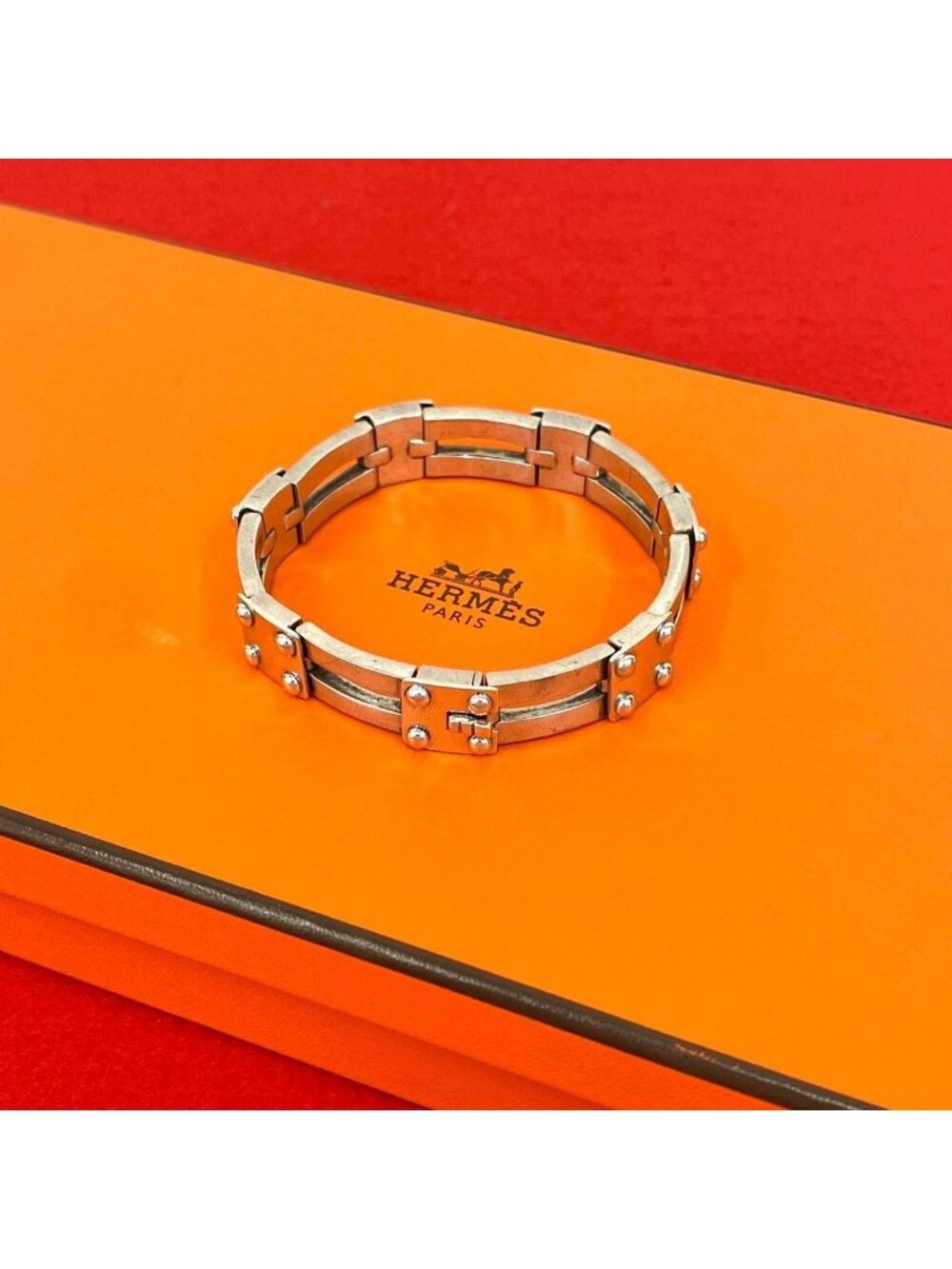 Hermes Vintage Gate Motif Bracelet Bangle